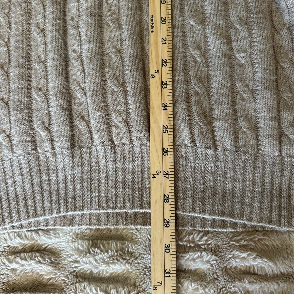 Jantzen Vintage Fair Isle Cable Knit Sweater USA Made Beige Brown Mens XL - Picture 9 of 11